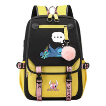 Usb Student Backpack Men's And Women's Casual Woven Strap Flip Backpack