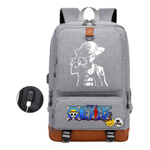 Cartoon Pirate King Printed Usb Student Backpack Leisure Travel Backpack