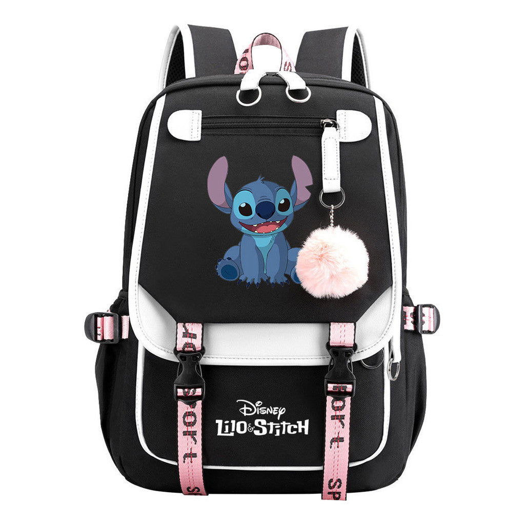 Interstellar Baby Stitch Usb Backpack For Boys And Girls Casual Woven Strap Flip Backpack