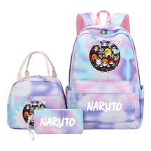 Naruto Student Girl Backpack Lunch Bag Three Piece Set Backpack