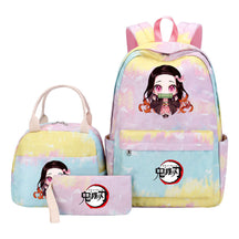 Cartoon Fashion Youth Student Girls School Bag Lunch Bag Three Piece Set Backpack