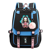 Cartoon Fashion Usb Student Backpack With Casual Woven Strap Flip Back Backpack