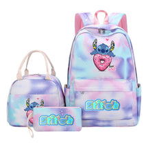Interstellar Baby Stitch Youth Student Girls School Bag Lunch Bag Three Piece Set Backpack Set
