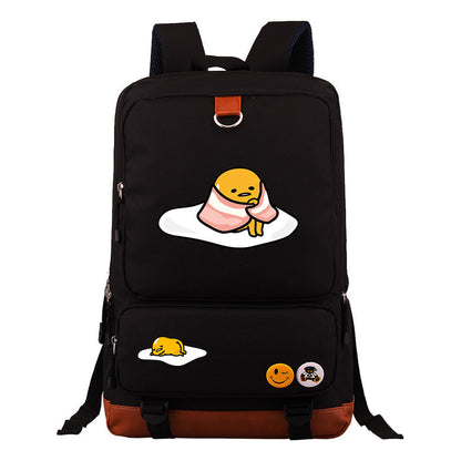 Cartoon Anime Lazy Egg Youth Student Backpack With Large Capacity Travel Bag For Boys And Girls Backpack
