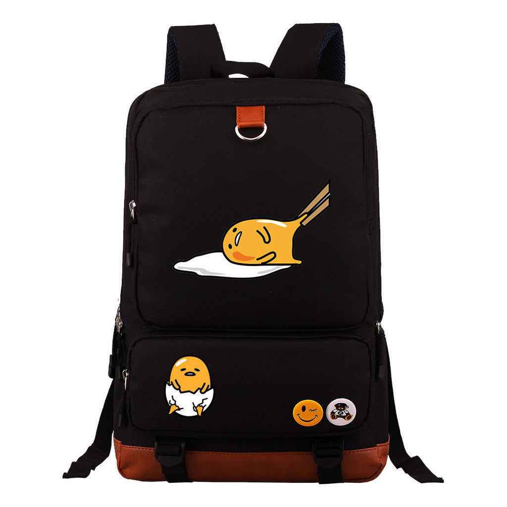 Cartoon Anime Lazy Egg Youth Student Backpack, Large Capacity Travel Bag, Boy's And Girl's Backpack