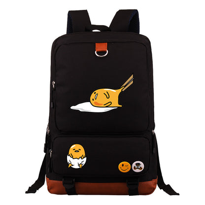 Cartoon Anime Lazy Egg Youth Student Backpack, Large Capacity Travel Bag, Boy's And Girl's Backpack
