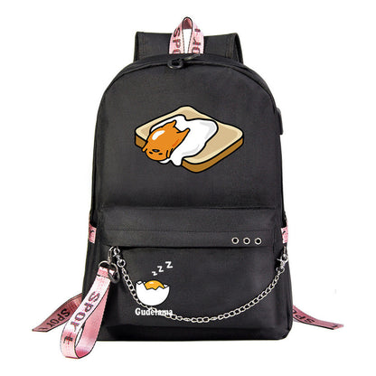 Lazy Egg Usb Youth Student Backpack For Boys And Girls Leisure Travel Backpack