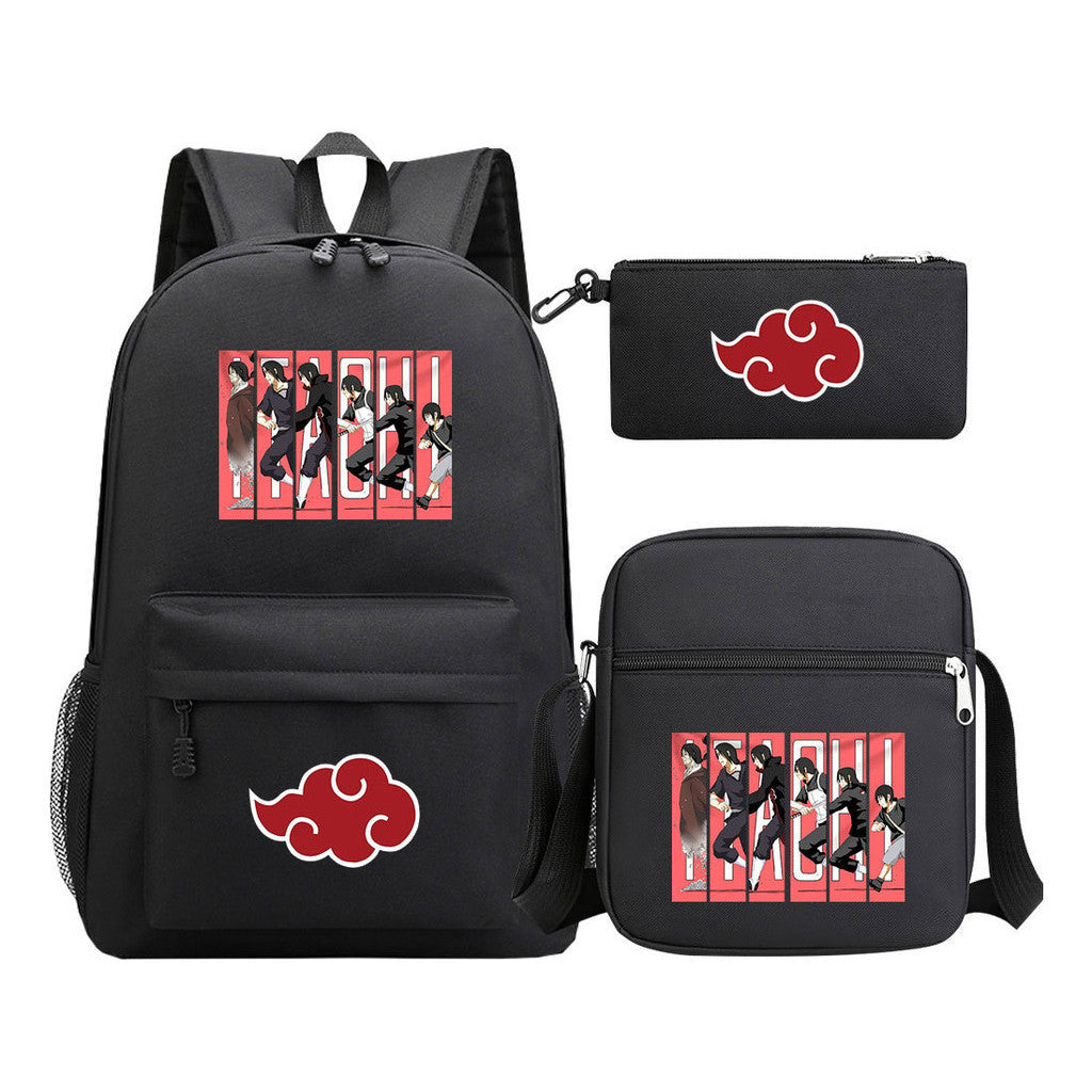 Anime Naruto Starry Sky Youth School Bag Three Piece Set For Boys And Girls Backpack Set