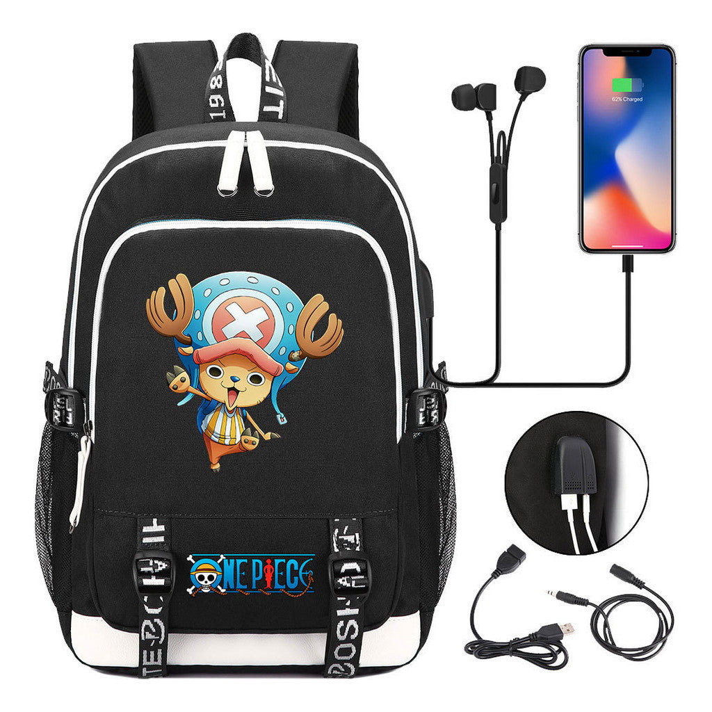 Anime Pirate Wang Lufei Youth Student School Bag Usb Men's And Women's Leisure Backpack