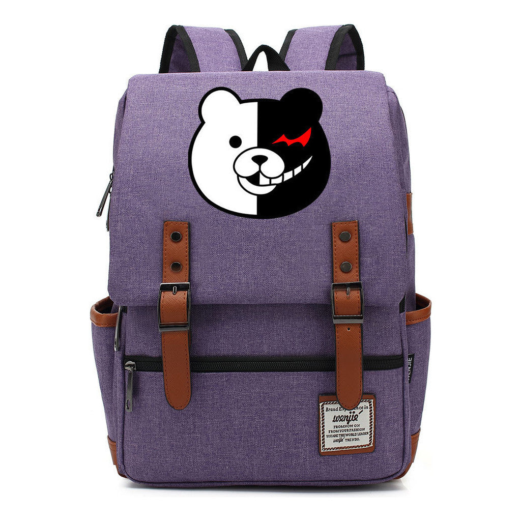 Printed Teenage Student Backpack For Men And Women With Casual Belt Buckle Classic Backpack