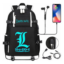 Blue Night Light Death Note Usb Youth Student School Bag Men's And Women's Leisure Travel Backpack