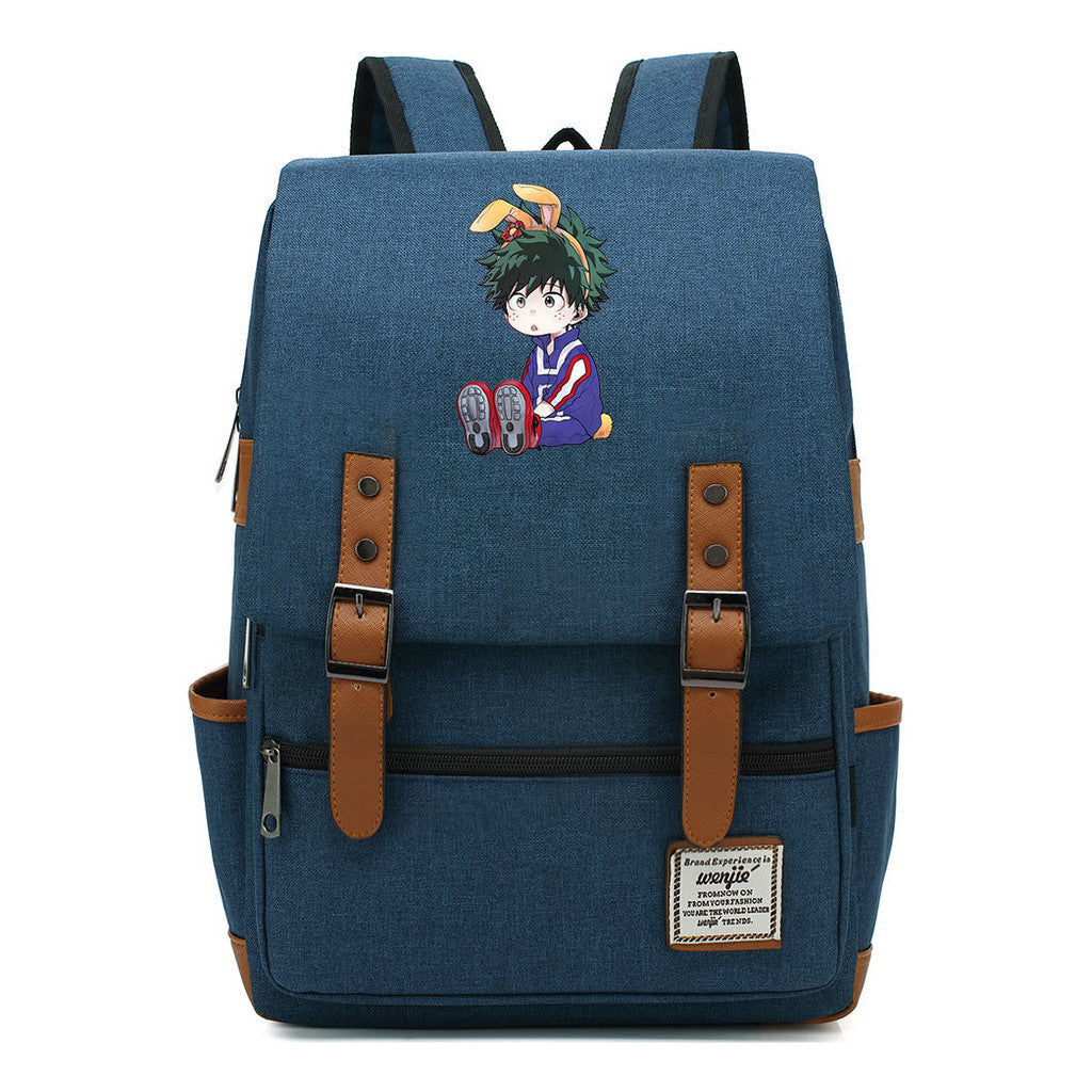 Anime My Heroes Academy Printed Youth School Bag Casual Belt Buckle Classic Backpack