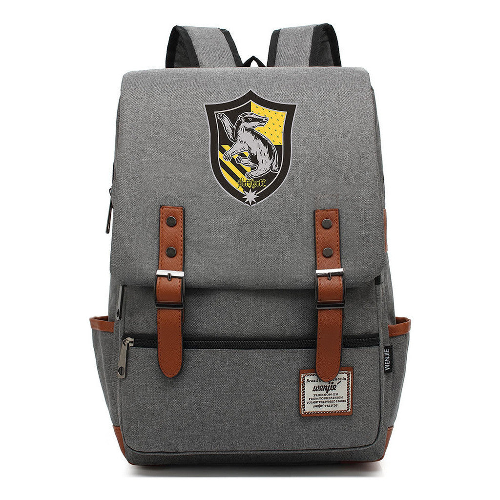 School Of Witchcraft And Wizardry Printed Youth Student School Bag Casual Belt Buckle Classic Backpack