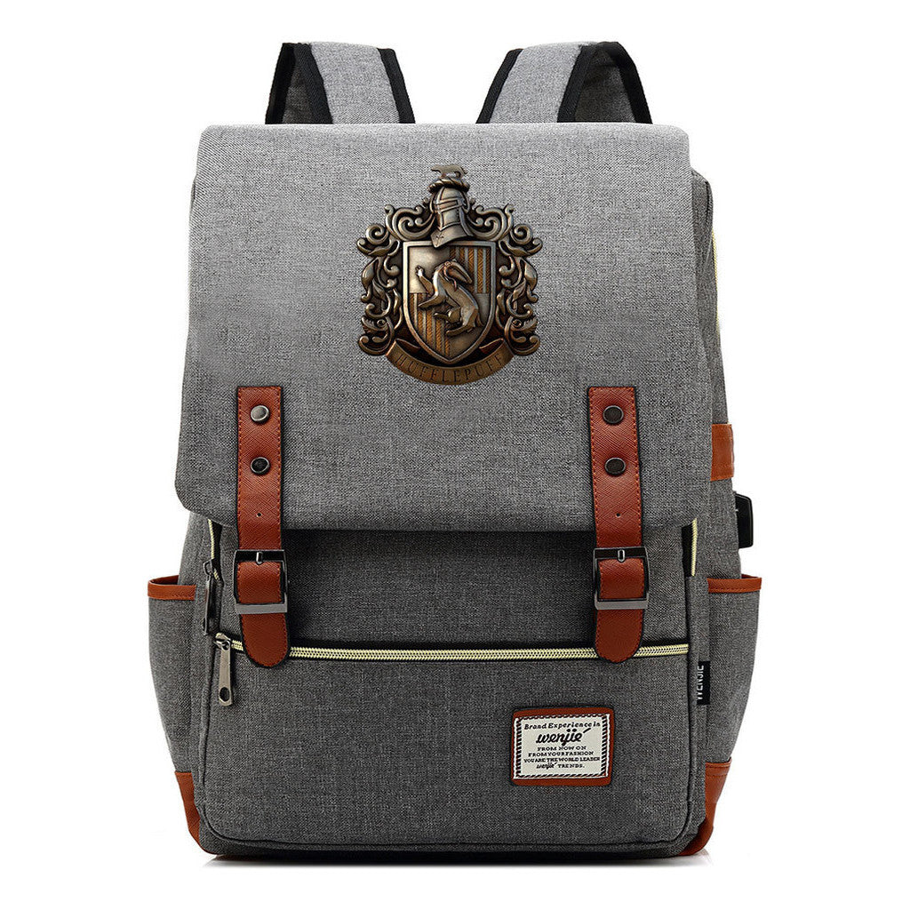Academy Of Magic Teen Student School Bag Usb Casual Belt Buckle Backpack