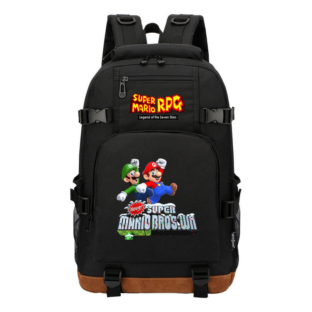 Super Mario Printed Teenage Student Backpack Leisure Travel Backpack