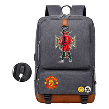 Football Star Cristiano Ronaldo Printed Usb Student Backpack For Leisure Travel Backpack
