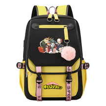 My Heroes Academy Usb Student Backpack, Casual Woven Strap Flip Back Backpack