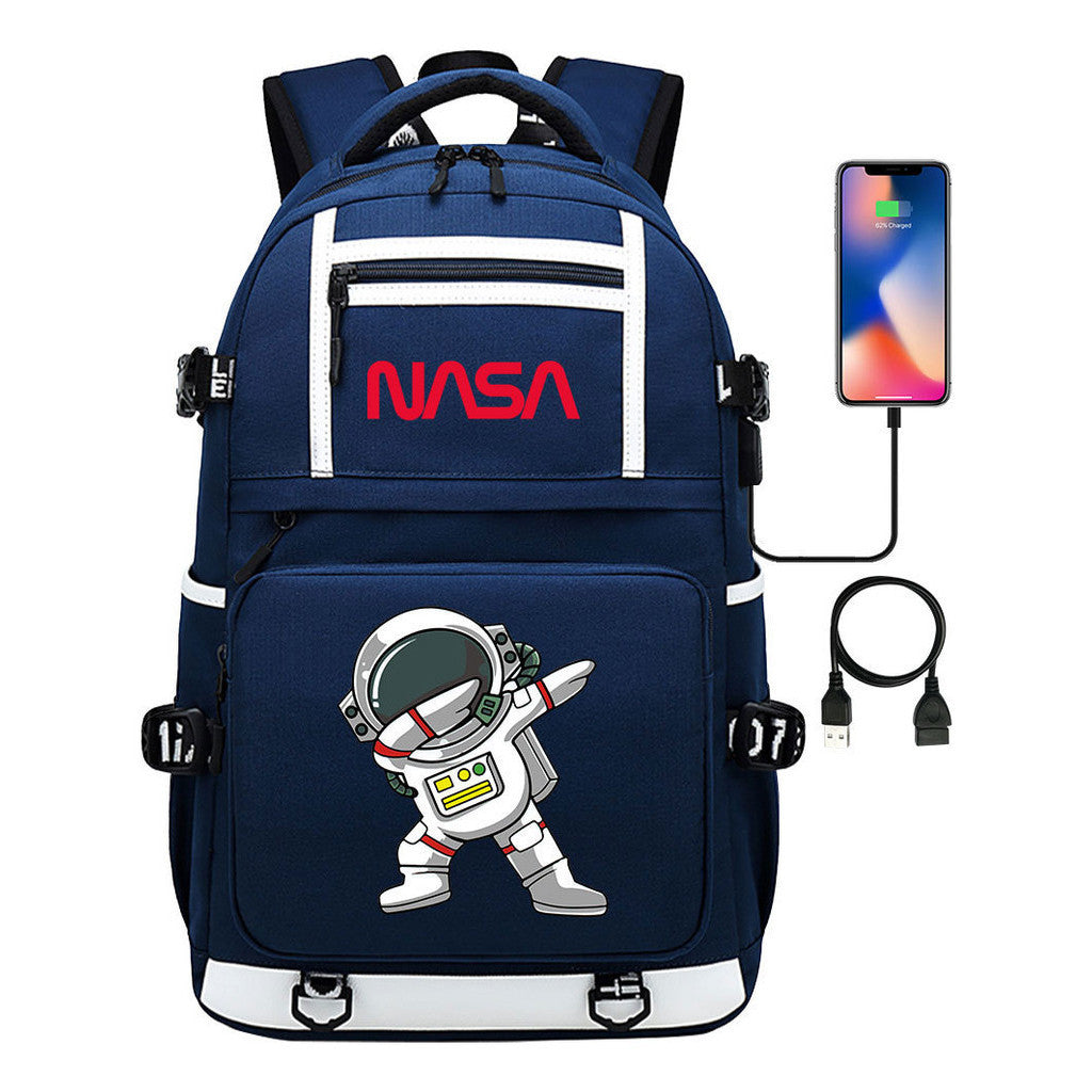 Printed Usb Youth School Bag Backpack Leisure Travel Backpack