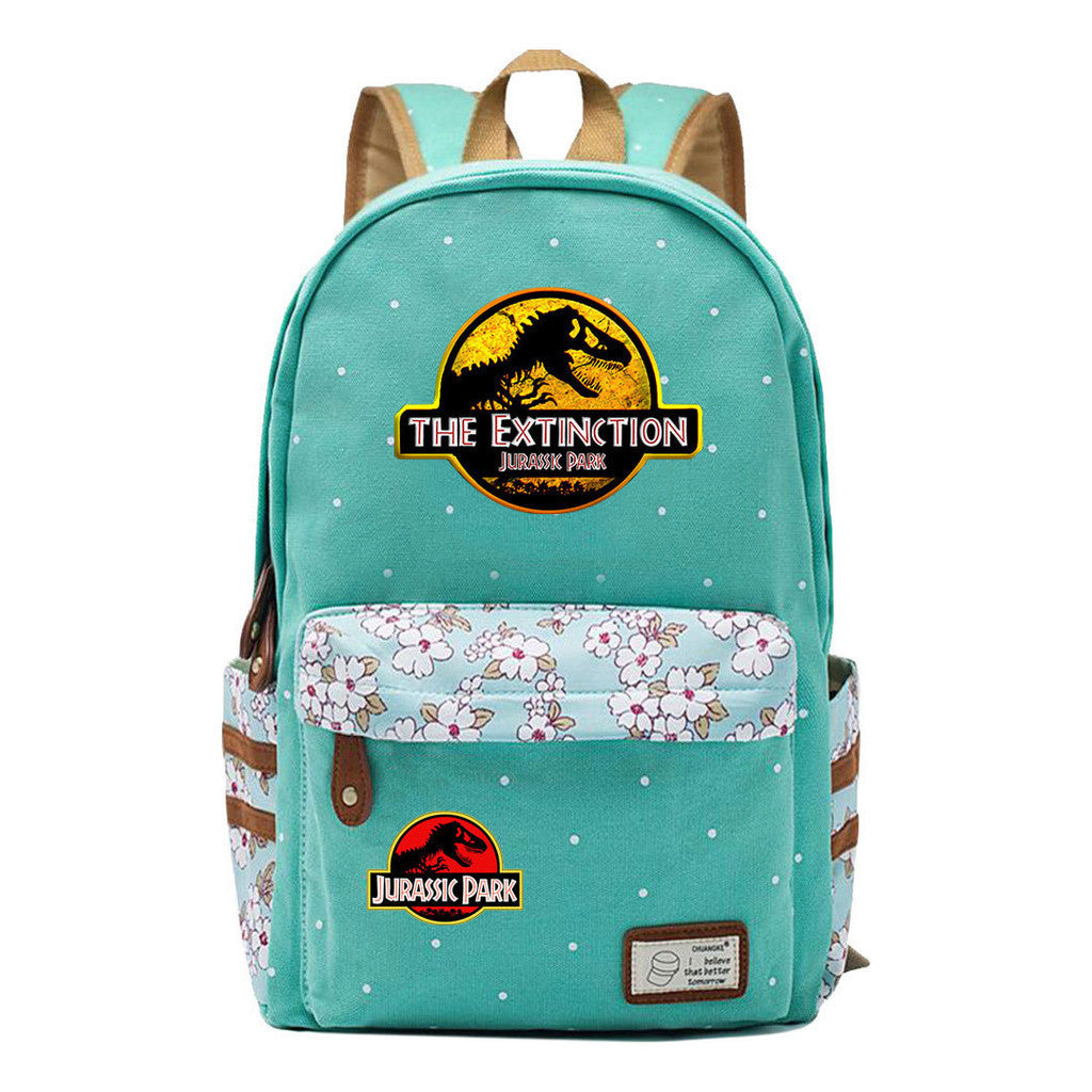 Jurassic Park Dinosaur Printed Student Backpack Leisure Backpack