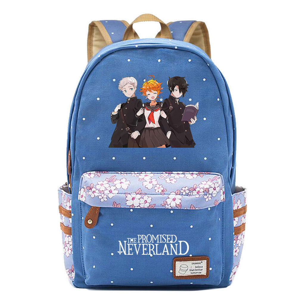 Promised Dream Island Printed Student Backpack, Floral Casual Backpack