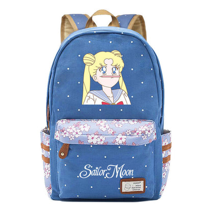 Anime Surrounding Beauty Girl Warrior Youth Student School Bag Fragmented Flower Boy's And Girl's Leisure Backpack