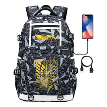 Golden Attack Giant Print Usb Youth Student Backpack Men's And Women's Backpack Leisure Travel Backpack