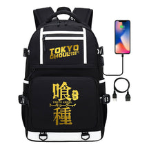 Golden Anime Tokyo Ghoul Print Usb Youth Student Backpack For Men And Women Leisure Travel Backpack
