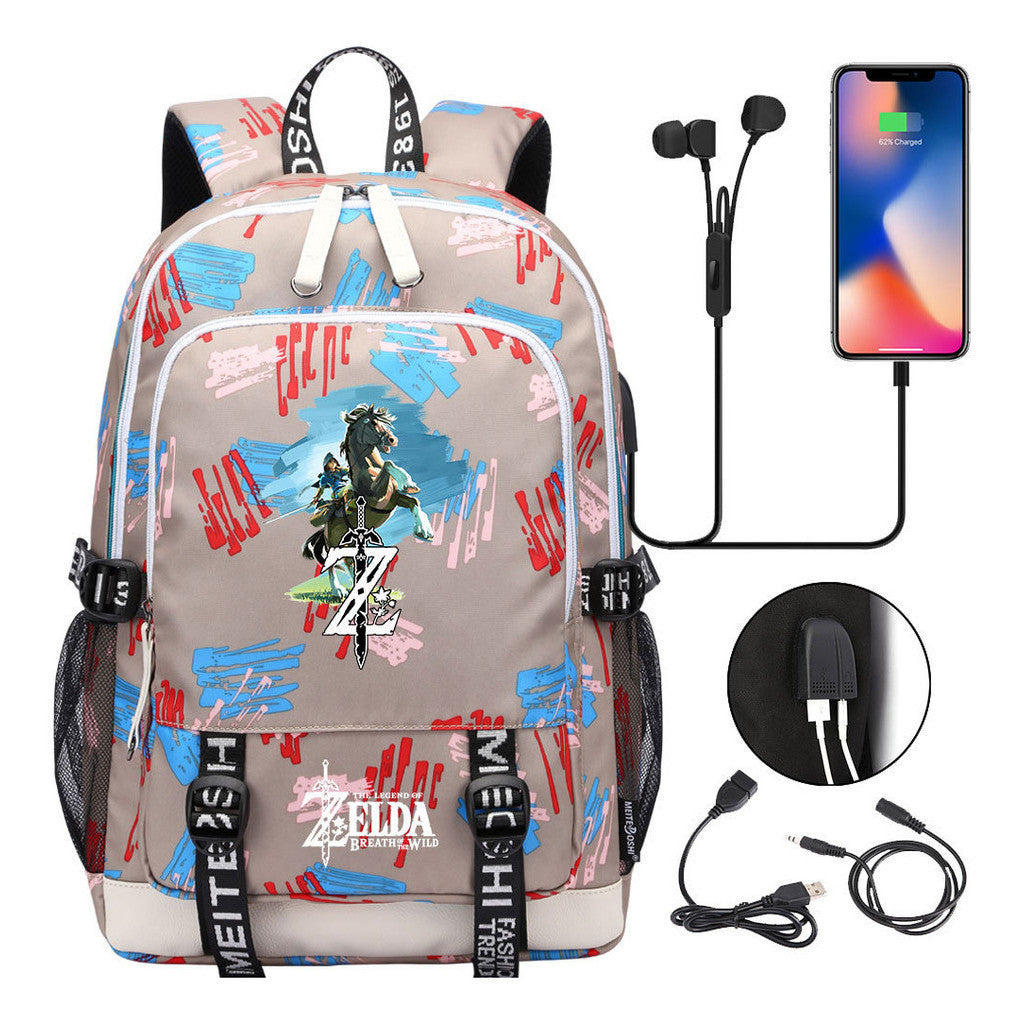 Usb Youth Student Backpack For Men And Women's Leisure Sports Backpack