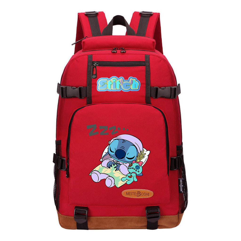 Anime Star Baby Stitch Printed Youth Backpack For Men And Women's Leisure Travel Backpack