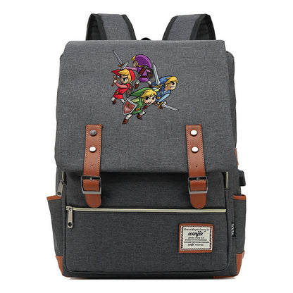 The Tears Of The Kingdom Of Zelda Game Printed Student Backpack Usb Men's And Women's Casual Backpack