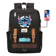 Anime Star Baby Stitch Printed Youth Student School Bag Casual Magnetic Buckle Backpack