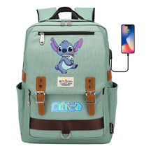 Anime Star Baby Stitch Printed Youth Student School Bag Casual Magnetic Buckle Backpack
