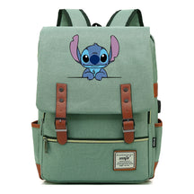 Anime Star Baby Stitch Printed Youth Student Backpack Usb Casual Backpack