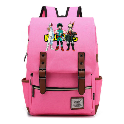 Animation My Hero College Prints Schoolbags For Young Students And Classic Backpacks With Belt Buckles For Men And Women.