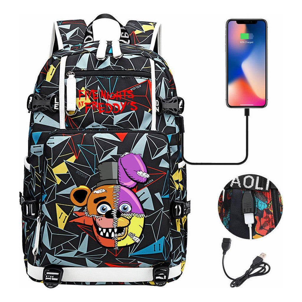 Toy Bear Game Peripheral Usb Youth Student Backpack For Men And Women's Leisure High-capacity Travel Backpack