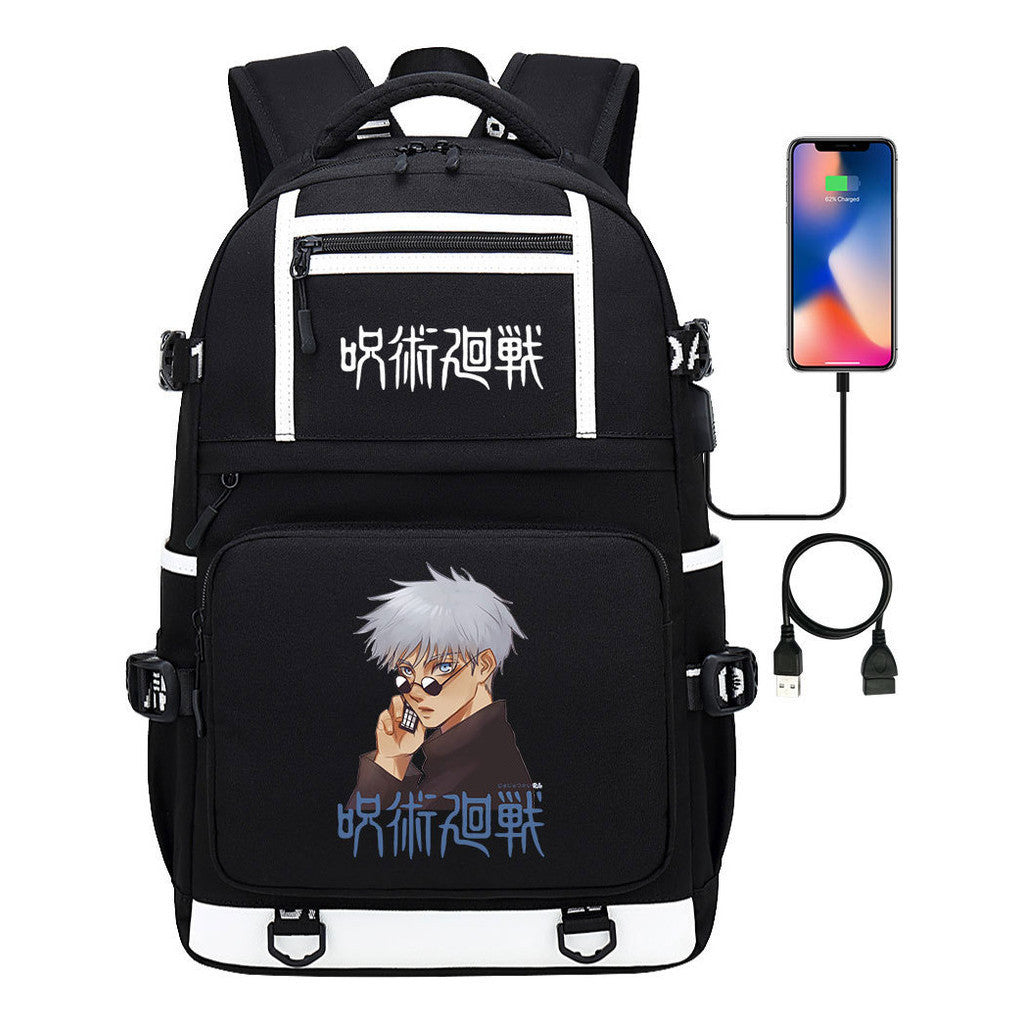 Printed Usb Youth Student School Bag Men's And Women's Backpack Leisure Travel Bag