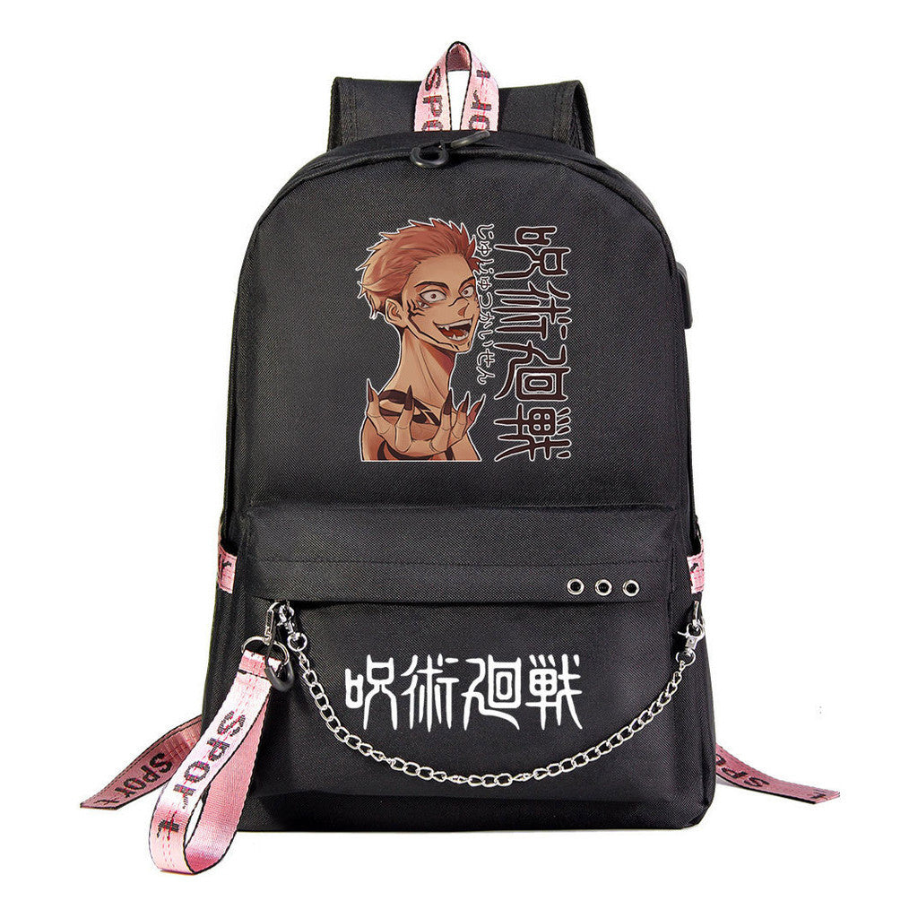 Cartoon Usb Youth Student Backpack For Men And Women's Leisure Travel Backpack