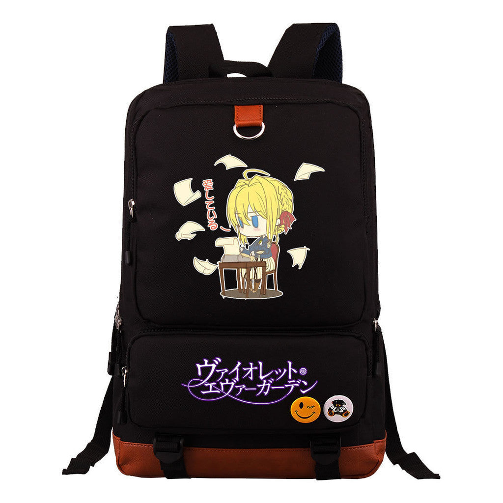 Printed Youth Student School Bag Large Capacity Travel Bag Men's And Women's Backpack
