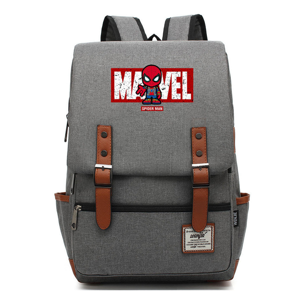 Superhero Printed Youth Student Backpack For Men And Women's Casual Classic Backpack