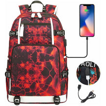 Printed Usb Youth Student School Bag Leisure Large Capacity Travel Backpack