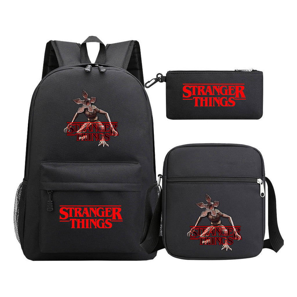 Strange Story Starry Sky Printed Youth Student Backpack 3-piece Set For Men And Women, Backpack Set