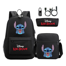 Interstellar Baby Stitch Usb Password Lock Youth Student Backpack 3-piece Set For Men And Women Backpacks