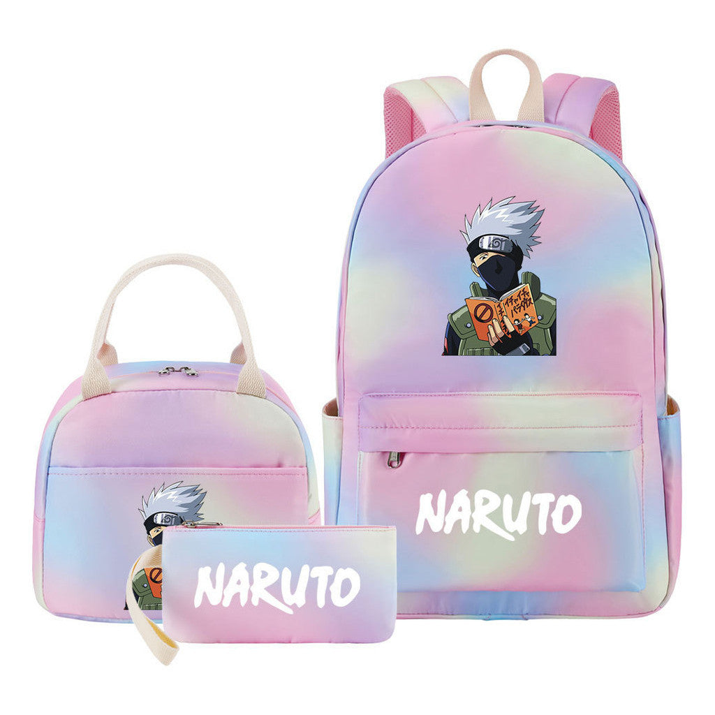 Naruto Teenage Girls School Bag Lunch Bag Three Piece Backpack Set