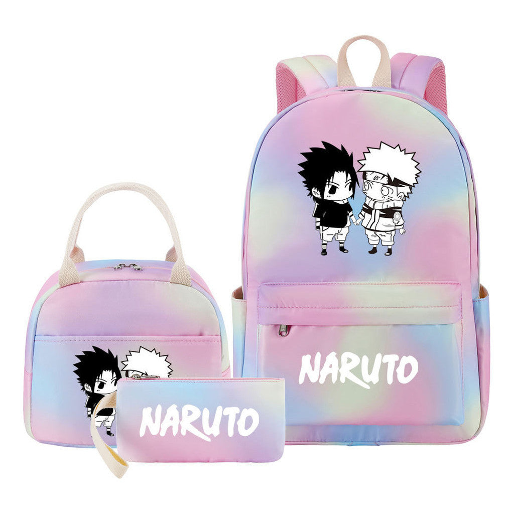 Naruto Teenage Girls School Bag Lunch Bag Three Piece Backpack Set