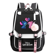 Interstellar Baby Stitch Usb Backpack For Boys And Girls Casual Woven Strap Flip Backpack