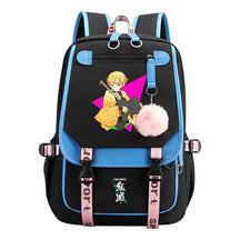 Cartoon Fashion Usb Youth School Bag For Boys And Girls Casual Ribbon Flip Backpack