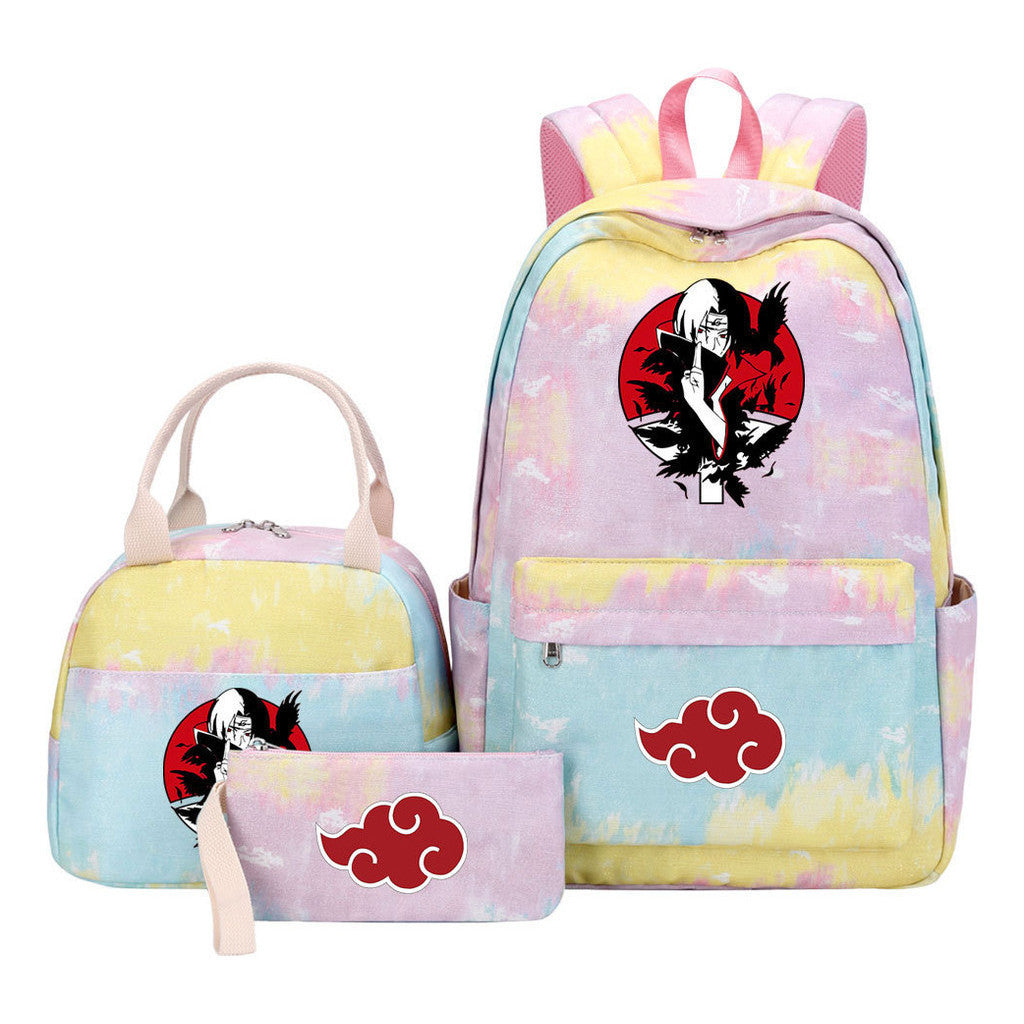 Naruto Teenage Student Girls School Bag Lunch Bag Three Piece Set Backpack Set