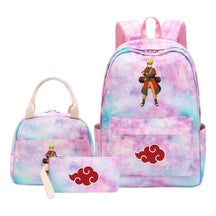 Naruto Teenage Student Girls School Bag Lunch Bag Three Piece Set Backpack Set