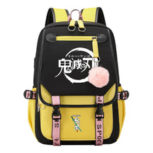 Cartoon Fashion Usb Youth Middle School Backpack For Boys And Girls Casual Woven Strap Flip Back Backpack