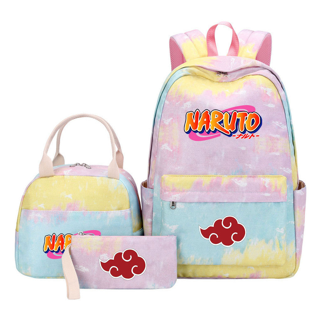 Naruto Student Girl Backpack Lunch Bag Three Piece Set Backpack Set